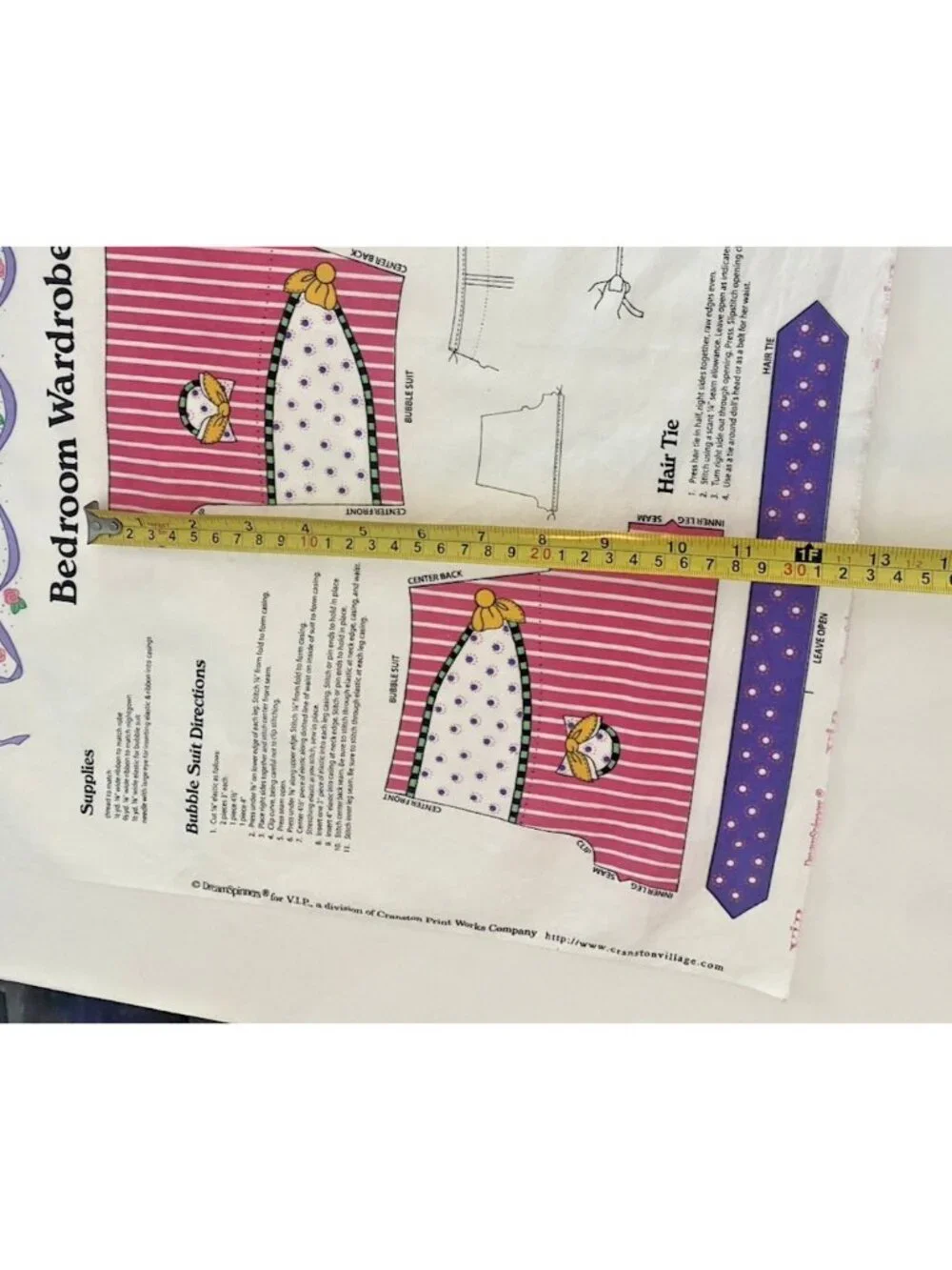 Vintage 90s Fashion Doll Fun Clothes VIP Fabric Panel Bedroom Wardrobe Uncut USA